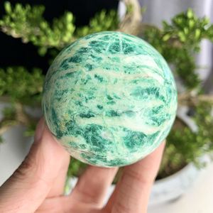 Wholesale Natural Qinghai Jade Sphere Polished Green Hydrogrossular <b>Crystal</b> <b>Ball</b> for Healing Home Decoration - Product Image 3