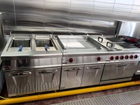 Ligne de cuisson modulaire personnalisée en acier inoxydable, cuisinière à gaz commerciale, plaque de cuisson plate, grill à pierres volcaniques, équipement de cuisine pour la cuisson
