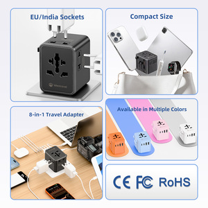Wontravel 45W Type C GaNマルチプラグ 3ACソケット 世界対応 国際携帯用ユニバーサルトラベルアダプター 8ポート付き - Product Image 2