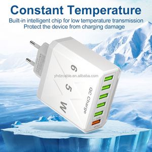 Chargeur rapide 65W 6 ports QC3.0 avec lumière LED nocturne pour ordinateur portable, caméra, usage industriel, prise US/EU/UK - Product Image 5