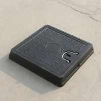 Couvercle de manhole en composite de fibres BMC de grande taille EN124 A15 700x700mm, directement de l'usine, pour le drainage