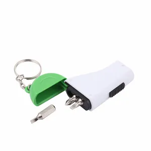 OEM Logo Key Ring with 3 in 1 Small Screwdriver Tool Set with Light