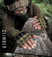 Gants tactiques demi-doigts en cuir imperméables anti-coupure pour hommes, fabriqués sur mesure pour l'entraînement et l'assaut