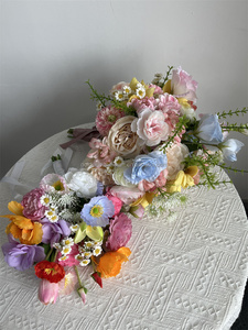 Nouveau design 2025 – Bouquets de mariage en soie artificielle, roses et pivoines colorées <span class=keywords><strong>pour</strong></span> la mariée et les demoiselles <span class=keywords><strong>d</strong></span>'<span class=keywords><strong>honneur</strong></span> – Idéal <span class=keywords><strong>pour</strong></span> Noël - Product Image 5