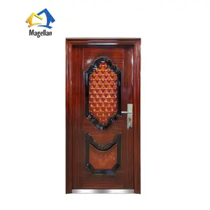 Puerta de acero chino puerta principal tallado diseños Precio de marco de puerta de acero inoxidable