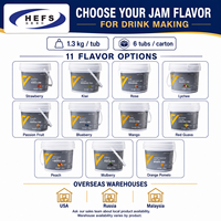 Ready to Use Fruit Jam 1.3kgx6 Carton 10 Flavors No Cooking Required for Fast Paced Bakeries and Cafes
