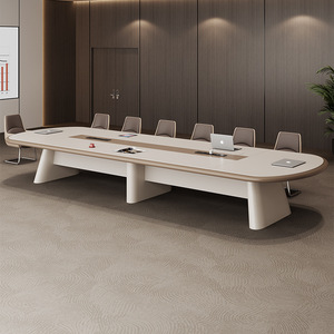 2025 nouvelle table <span class=keywords><strong>de</strong></span> conférence spacieuse en bois ovale <span class=keywords><strong>de</strong></span> style <span class=keywords><strong>luxe</strong></span> au design moderne pour les réunions et les négociations multi-personnes - Product Image 4