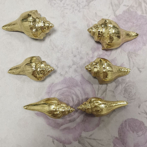创意黄铜海螺壳橱柜门单孔拉手抽屉衣柜门五金拉手 - Product Image 3