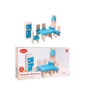 Ensemble de cuisine en bois Onshine 7 pièces, meubles de maison de poupée, jouets pour enfants de 3 ans et plus, jeu de rôle, décoration de salle de jeux intérieure - Product Image 1