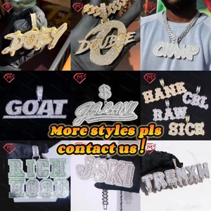 Lulus tes berlian liontin Moissanite pria 925 perak VVS Iced Out liontin Moissanite kustom - Product Image 4