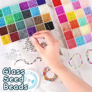 Vente flash : 48 couleurs de perles de verre de 2 mm pour la fabrication de bijoux, kit de fournitures pour la création de colliers et de bracelets - Product Image 2