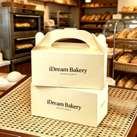 Boîtes à gâteaux blanches haut de gamme pour mariage, étanches et gaufrées, 4 pouces, avec poignée, pour livraison ou cadeau