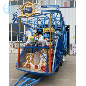 Carrusel Eléctrico Portátil Montado en Remolque, Atracción Móvil, Tiovivo <span class=keywords><strong>para</strong></span> Niños y Adultos en Venta - Product Image 4