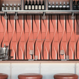 Revêtement mural en béton 3D, briques colorées UHPC ignifuges pour cinéma, entrepôt, murs intérieurs et extérieurs, effet cascade 490*97*25mm - Product Image 2