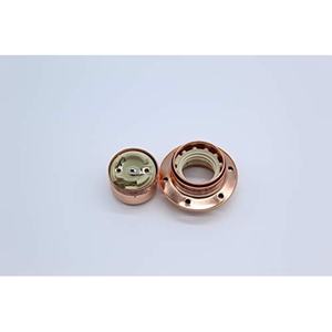 Portalampada in ceramica vintage E27 rosa, design retrò, ideale per la decorazione d'interni e l'ambientazione con luce calda. - Product Image 3