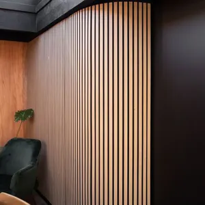 Painéis de parede de madeira de difusão para teto de ripas painéis acústicos de madeira de poliéster à prova de som