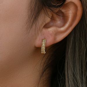 Pendientes Elegantes y Modernos Que No Se Deslustran, Chapados en Oro de 14k y 18k con PVD, Acero Inoxidable 316l, Joyería Fina, Pendientes de Circonita para Mujer - Product Image 3
