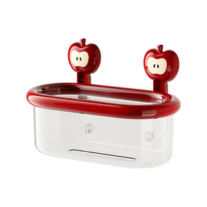 Boîte à mouchoirs murale à ventouse, circulaire, sans perçage, étanche, pour étagère supérieure de toilettes - Product Image 4