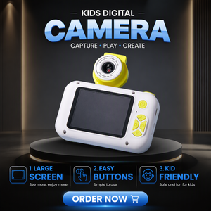 Appareil photo amusant pour enfants avec écran IPS HD 1080P, capteur CMOS, MicroSD, MP3 et jeux de filtres, idéal pour un cadeau d'<span class=keywords><strong>anniversaire</strong></span> - Product Image 2