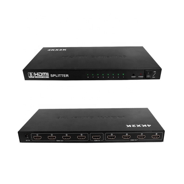 Full HD Video Switcher Splitter 1x8 4k 8 Port HDMI Splitter