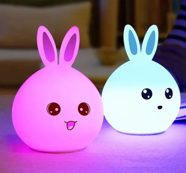 बच्चे बेडरूम सिलिकॉन पैट प्रकाश बहुरंगा बदलते खिलौना मिनी रात को प्रकाश रिचार्जेबल एलईडी रात को प्रकाश