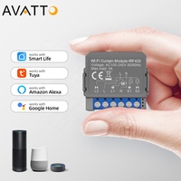 Module de commande intelligent pour rideaux Avatto Tuya WiFi RF433, compatible avec les moteurs de volets roulants électriques, télécommande, fonctionne avec Alexa et Google Home