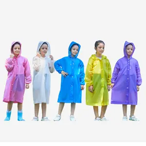 Rain Poncho Children Raincoat Portable Rain Jackets with Hood Reusable EVA for Kids for 6-14 Girls Boys Camping Picture Playing