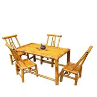 Table basse moderne en bambou, table d'appoint rectangulaire, table basse portable pour l'extérieur, pelouse, camping, patio, tabouret en bois naturel écologique