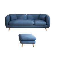 Canapé d'angle en tissu japonais 4 places en forme de L avec pouf pour appartement, salon, décoration, mobilier