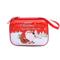 Porte-monnaie carré créatif en fer blanc, mini sac portable à fermeture éclair pour écouteurs et clés, modèle Linye, couleur personnalisable, thème Noël