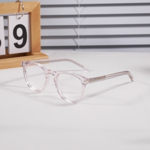Gafas Redondas Vintage con Bloqueo de Luz Azul para Hombre y Mujer, Montura Óptica de Acetato, Negro Tortoise, Transparentes, con Graduación - Product Image 3