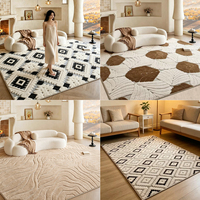 Einfacher Jacquard-Teppich aus weichem Kunstkaschmir, strapazierfähige, vollflächige Bodenmatte für Wohnzimmer, Sofa, Couchtisch, Schlafzimmer