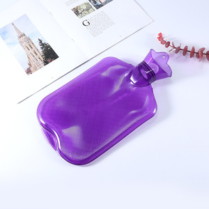 Bouteilles d'eau chaude violettes transparentes 2000ml sac d'eau chauffant pour les mains rempli d'eau en <span class=keywords><strong>PVC</strong></span> antidéflagrant - Product Image 3