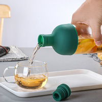 Botol Kaca Transparan dengan Filter Bahan Borosilikat Tinggi Cerat Silikon Anti Bocor Panci Minuman Dingin