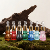 Vente en gros de flacons compte-gouttes en verre transparent personnalisables de 6 ml et 12 ml, en forme de gourde, pour huiles essentielles, avec bouchons compte-gouttes à col doré