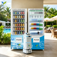 Robot distributeur intelligent VFresh AI pour hôtels avec stockage froid et à température ambiante, idéal pour le service en chambre et la distribution de snacks