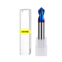 Outil de chanfreinage CNC en acier au tungstène à finition bleue 60/90/120 degrés, foret central pour percer des trous