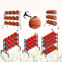 Support de basket-ball pliable multifonctionnel en métal Type de support avec logo imprimé Caractéristiques de conception de support de stockage OEM ODM personnalisé
