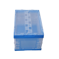 Boîtes de rangement pliables en plastique transparent avec couvercle pour déménagement et stockage