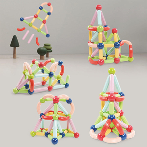 Meilleure vente bricolage jeux de <span class=keywords><strong>Construction</strong></span> magnétique pour enfants tiges magnétiques colorées blocs de <span class=keywords><strong>construction</strong></span> éducatifs bâton magnétique boules jouets - Product Image 3