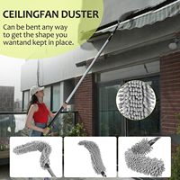 20 Fuß Innen- und Außenbereich Toilettenreinigung Nachhaltige Mikrofaser Teleskop-Aluminium Flip-Lock Verlängerungsstange Chenille-Staubwedel