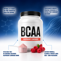 Complément Nutritionnel de Haute Pureté pour le Développement Musculaire, Matière Première, Marque Personnalisée Richtek, Poudre Instantanée 2:1:1/4:1:1/8:1:1 BCAA Femmes