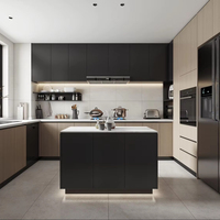 Meilleur meuble moderne design îlot laqué armoire en bois massif îlot de cuisine en bois