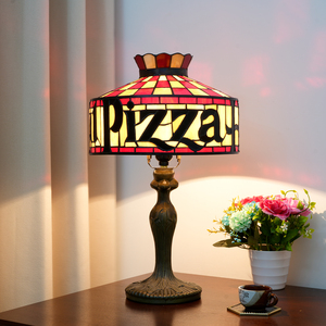 <span class=keywords><strong>Paralume</strong></span> per Pizza fatto a mano Base <span class=keywords><strong>in</strong></span> <span class=keywords><strong>metallo</strong></span> per la decorazione del ristorante con camera da letto lampada da tavolo <span class=keywords><strong>in</strong></span> vetro colorato luce notturna - Product Image 3