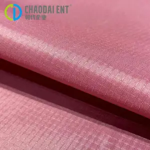 Pink-dyeing 210T 100%RPA6 Recycled Nylon Cross PU Coated Fabric For Outdoor Bag Lining