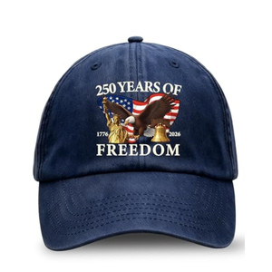 Cappello in twill a 5 pannelli regolabile per il 250° anniversario degli Stati Uniti - Visiera curva vintage - Product Image 3