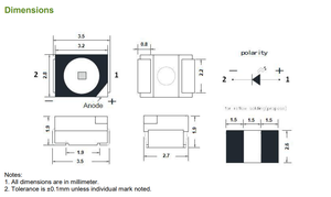 2024 nueva llegada alto brillante LED amarillo SMD LED precio asequible 2,1 V 0.042W Chip LED con larga vida útil - Product Image 3