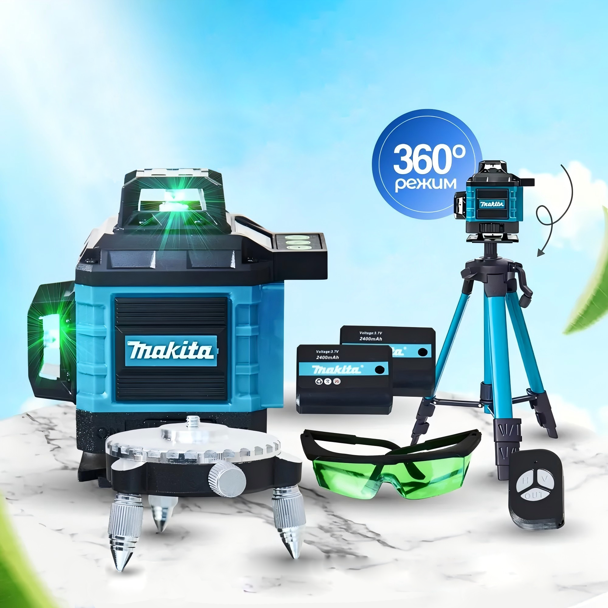 16-линейный лазерный уровень 360 самовыравнивающейся профессиональной 4D зеленой поперечной линии с батареями