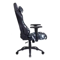 Fauteuil de Gaming Moderne JR Racing Grand Format, Dossier Haut en Cuir PU, Pivotant et Inclinable avec Support Lombaire et Appuie-tête Ajustables pour l'Esports