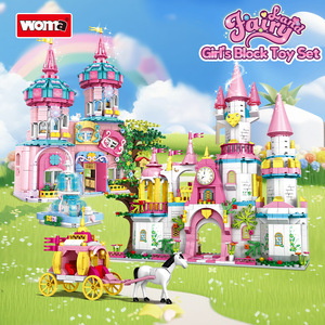 Woma Blocs de construction en plastique ABS assemblés unisexe, très vendus à l'international, Château de rêve de princesse, petites particules, jouet DIY fantaisie - Product Image 4